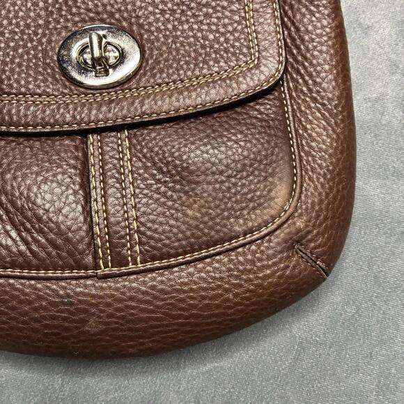 Coach Hamilton Brown Pebbled Leather Swingpack Crossbody Shoulder Bag Handbag - Picture 2 of 15